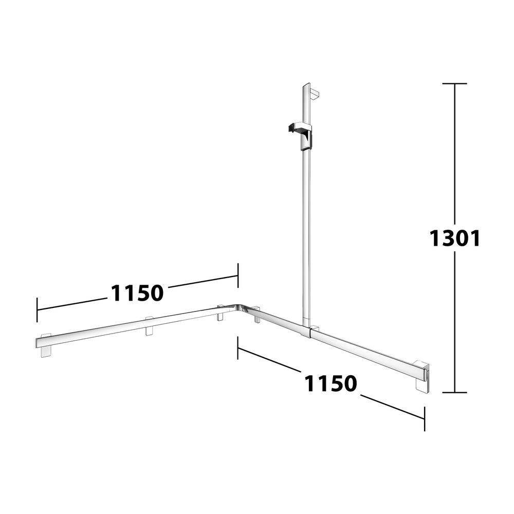 Keuco Axess Duschhandlauf mit Brausestange rechts, 1150x1150x1301mm, mit 4x Befestig... KEUCO-35015010401 4017214902736 (Abb. 8)
