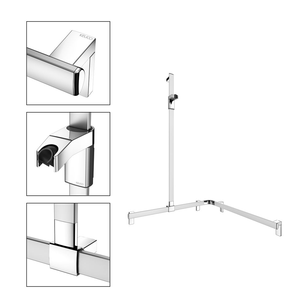 Keuco Axess Duschhandlauf mit Brausestange links, 850x850x1301mm, mit 4x Befestigung... KEUCO-35015170102 4017214902965 (Abb. 3)