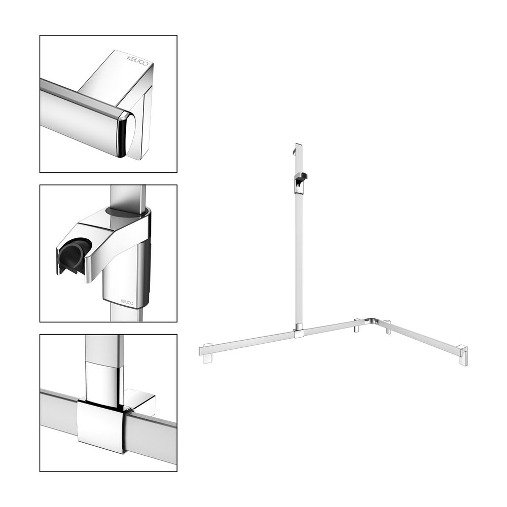 Keuco Axess Duschhandlauf mit Brausestange links, 1150x850x1301mm, mit 4x Befestigun... KEUCO-35015170302 4017214903009 (Abb. 3)