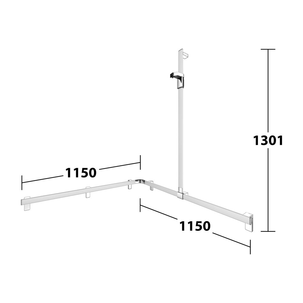 Keuco Axess Duschhandlauf mit Brausestange rechts, 1150x1150x1301mm, mit 4x Befestig... KEUCO-35015170401 4017214903016 (Abb. 8)