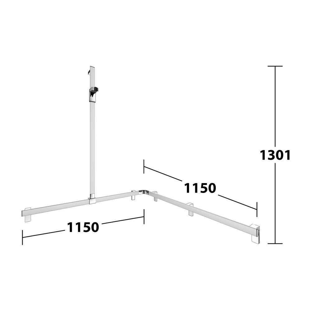 Keuco Axess Duschhandlauf mit Brausestange links, 1150x1150x1301mm, mit 4x Befestigu... KEUCO-35015170402 4017214903023 (Abb. 8)