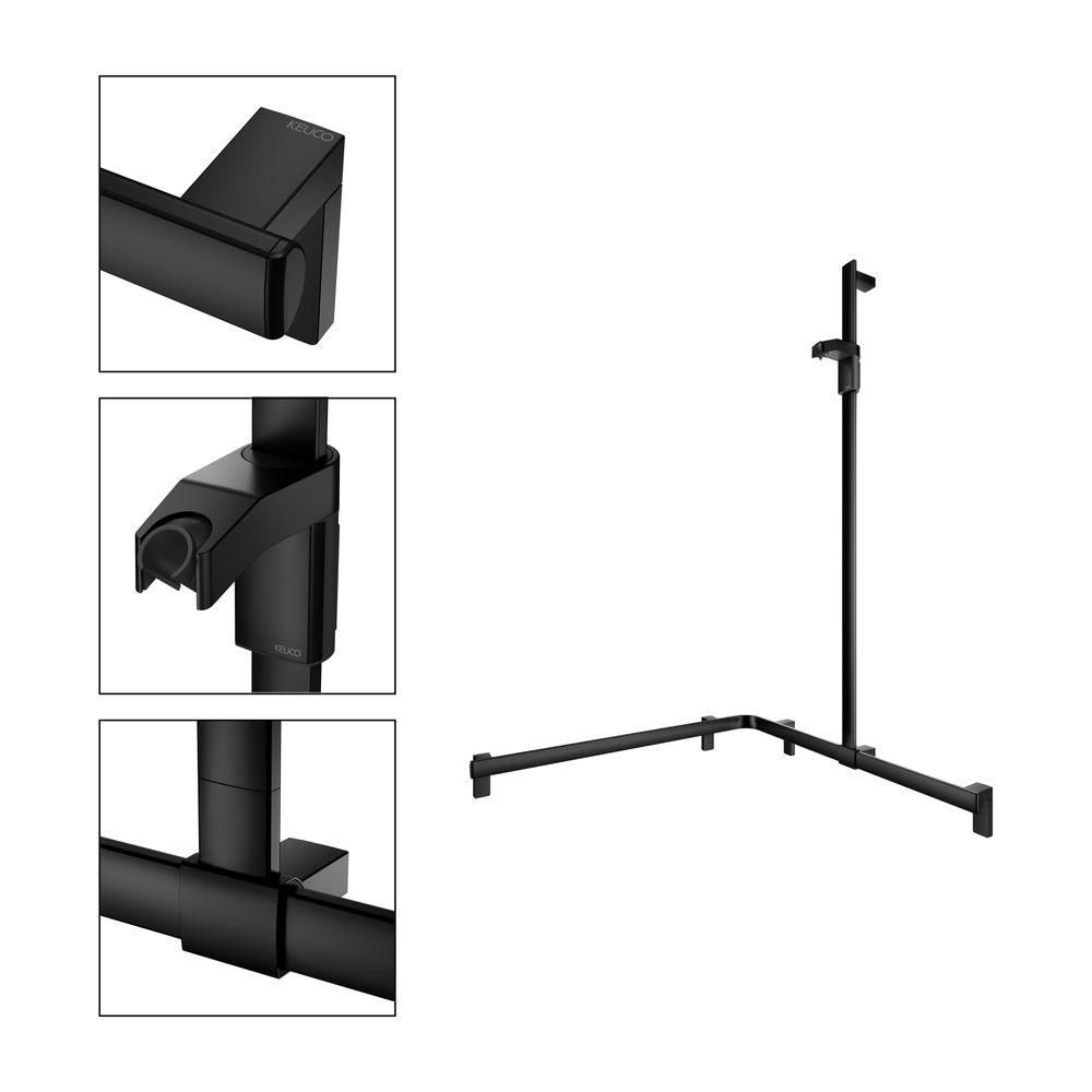 Keuco Axess Duschhandlauf mit Brausestange rechts, 850x850x1301mm, mit 4x Befestigun... KEUCO-35015370101 4017214903030 (Abb. 3)
