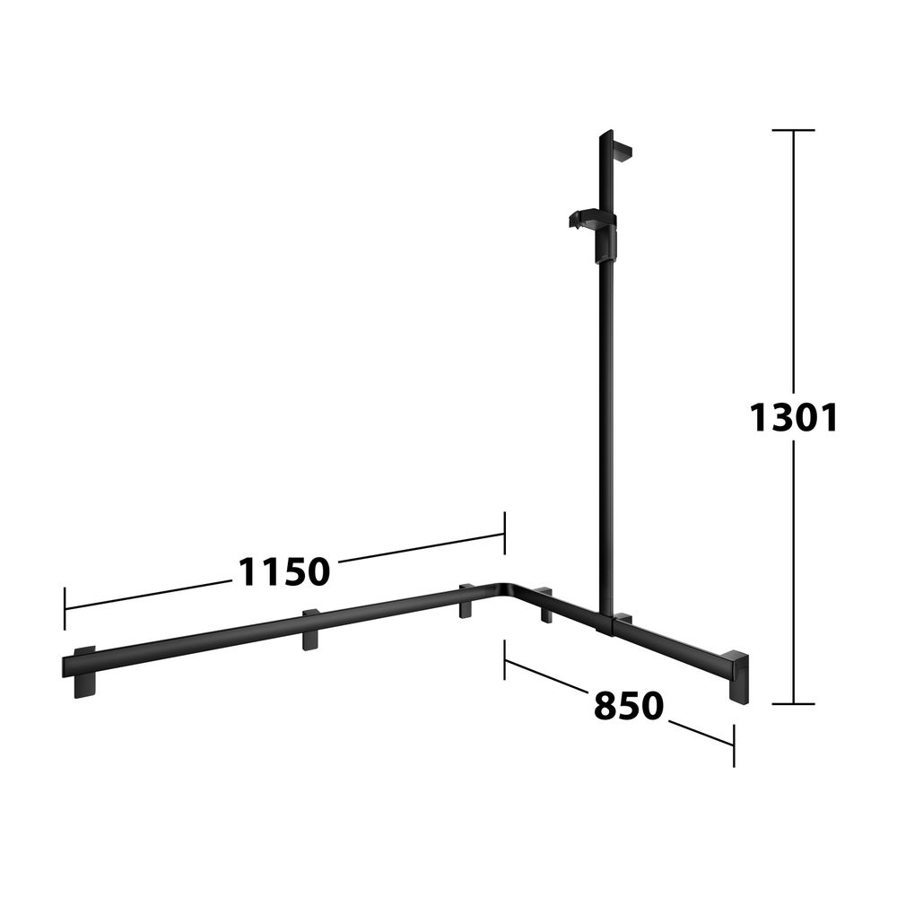 Keuco Axess Duschhandlauf mit Brausestange rechts, 1150x850x1301mm, mit 4x Befestigu... KEUCO-35015370301 4017214903078 (Abb. 8)