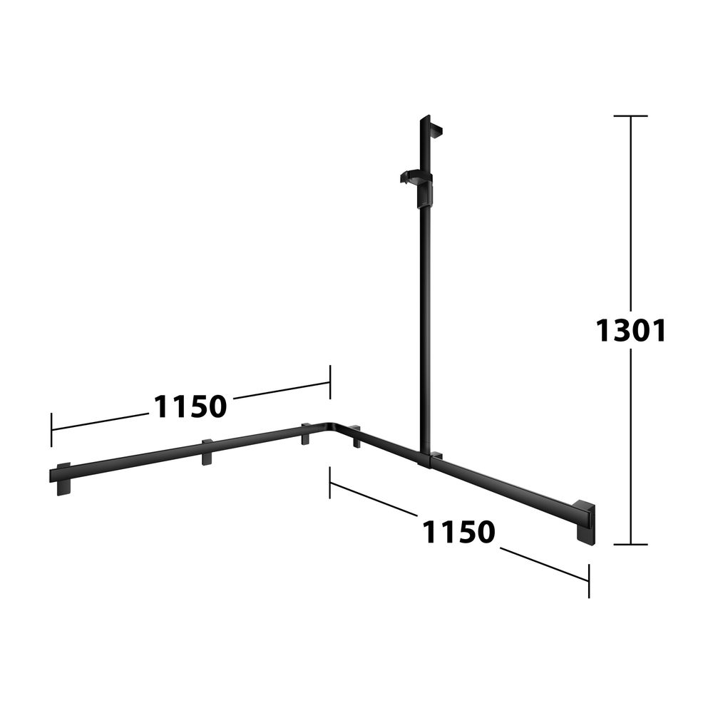 Keuco Axess Duschhandlauf mit Brausestange rechts, 1150x1150x1301mm, mit 4x Befestig... KEUCO-35015370401 4017214903092 (Abb. 8)