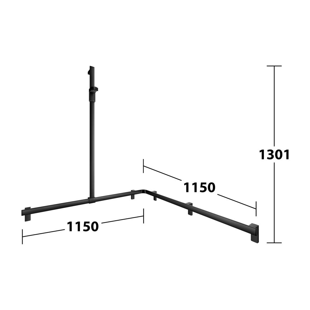 Keuco Axess Duschhandlauf mit Brausestange links, 1150x1150x1301mm, mit 4x Befestigu... KEUCO-35015370402 4017214903108 (Abb. 8)
