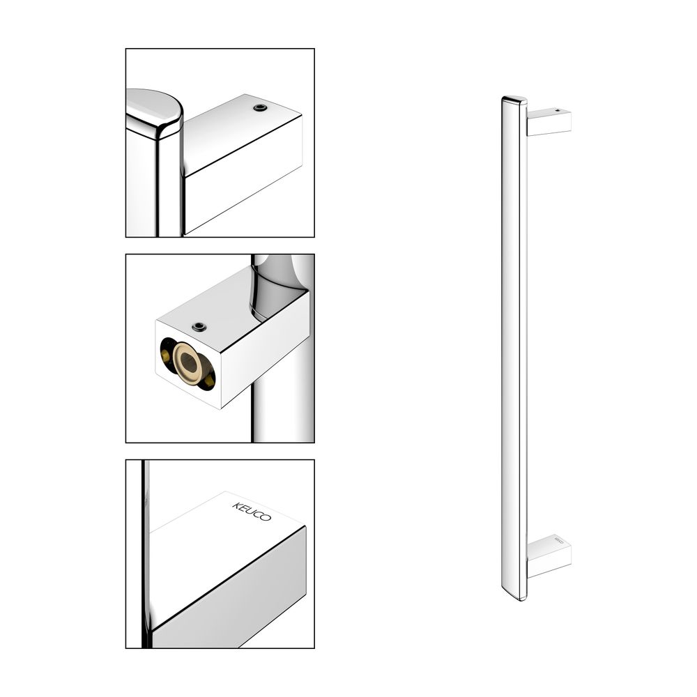 Keuco Axess Haltegriff 600mm, senkrechte Montage, mit Befestigungsset 1, Verchromt, ... KEUCO-35016010600 4017214967094 (Abb. 3)