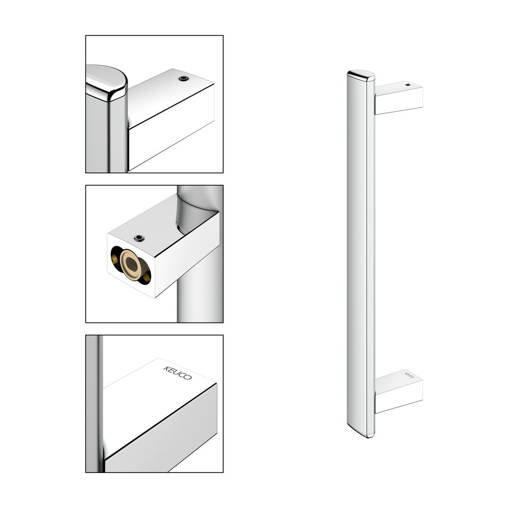 Keuco Axess Haltegriff 400mm, senkrechte Montage, mit Befestigungsset 1, Silber elox... KEUCO-35016170400 4017214967100 (Abb. 3)
