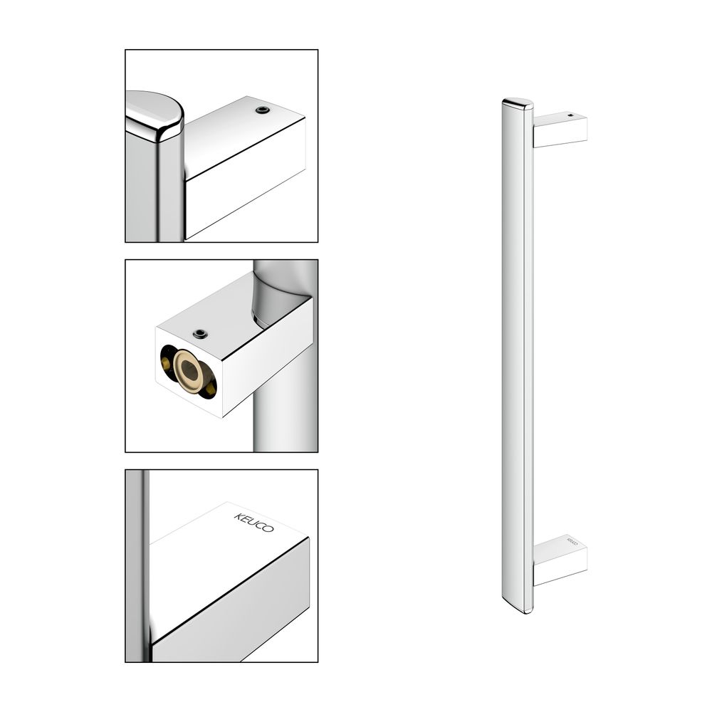 Keuco Axess Haltegriff 500mm, senkrechte Montage, mit Befestigungsset 1, Silber elox... KEUCO-35016170500 4017214967117 (Abb. 3)