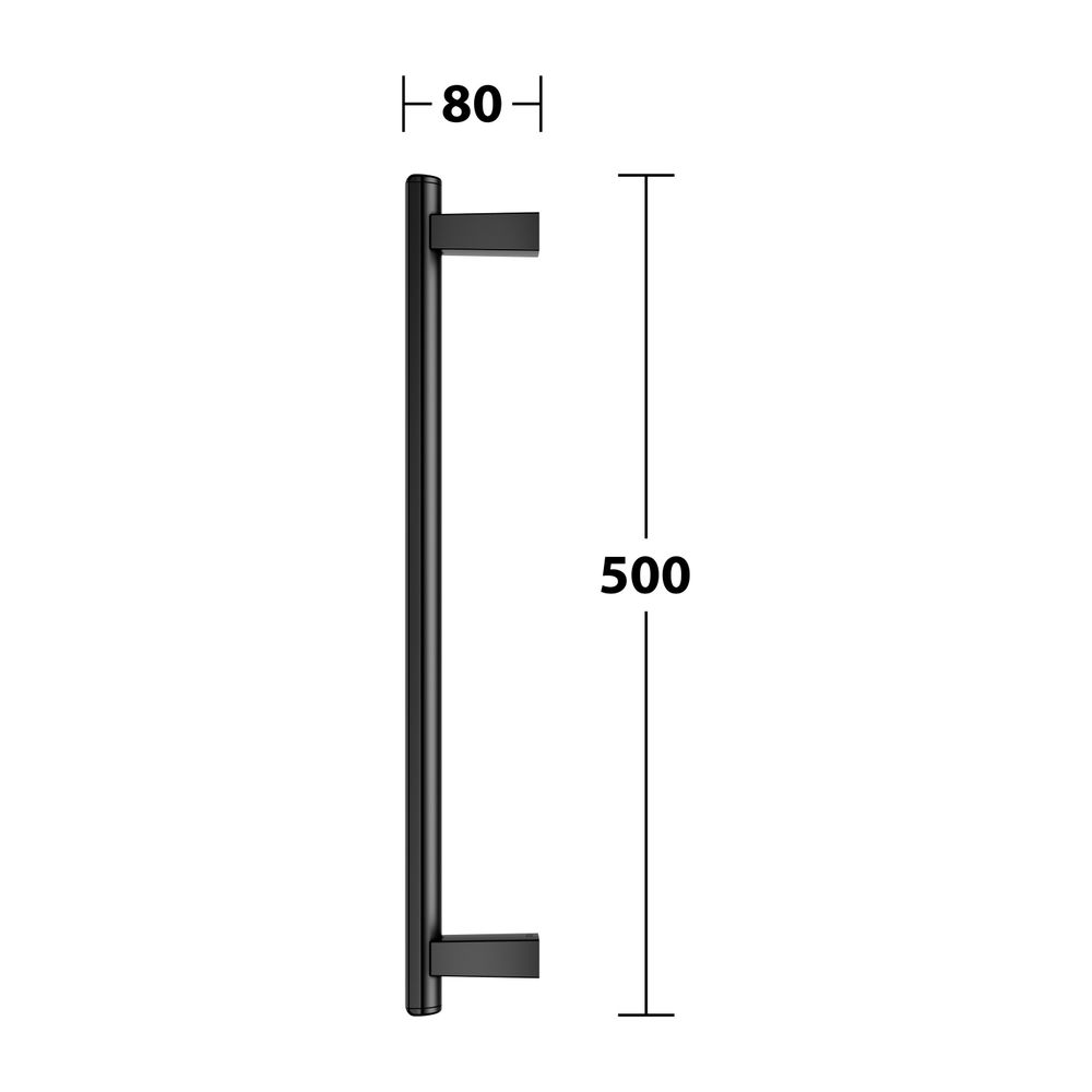 Keuco Axess Haltegriff 500mm, senkrechte Montage, mit Befestigungsset 1, Schwarz mat... KEUCO-35016370500 4017214967148 (Abb. 8)