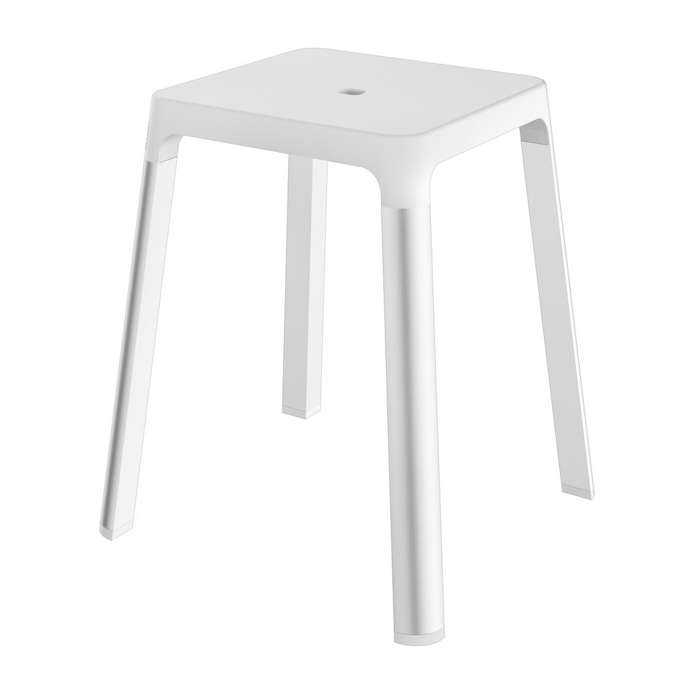 Keuco Axess Badhocker, Belastbarkeit 150kg, Kunststoff, Silber eloxiert/Weiß, 35082... KEUCO-35082170051 4017214908363 (Abb. 10)