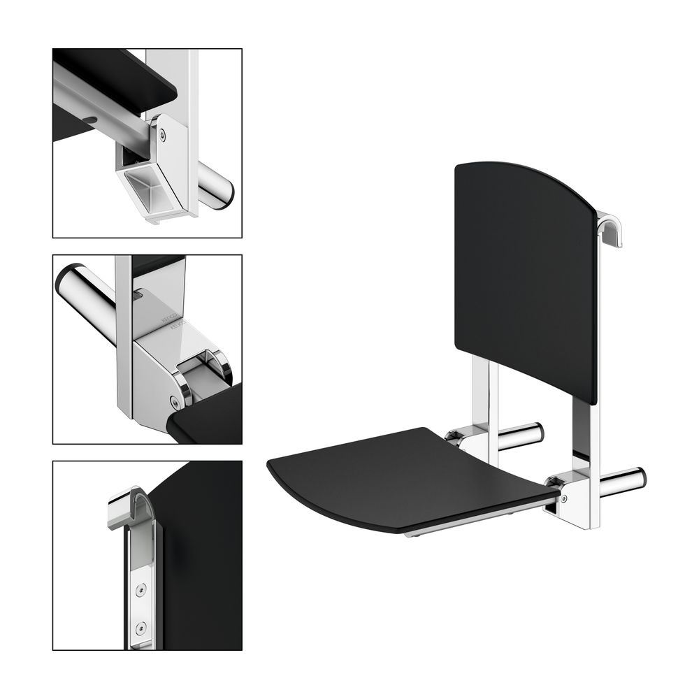 Keuco Care Klappsitz zum Einhängen, 110kg, Kunststoff, Verchromt/Schwarz, 3518101003... KEUCO-35181010037 4017214964970 (Abb. 3)