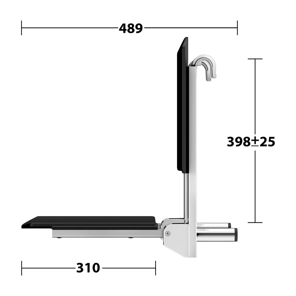 Keuco Care Klappsitz zum Einhängen, 110kg, Kunststoff, Verchromt/Schwarz, 3518101003... KEUCO-35181010037 4017214964970 (Abb. 9)