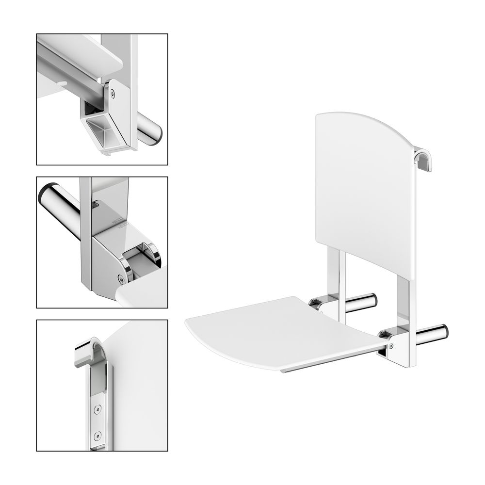 Keuco Care Duschklappsitz zum Einhängen, 110kg Belastbarkeit, Kunststoff, Verchromt/... KEUCO-35181010051 4017214964987 (Abb. 3)
