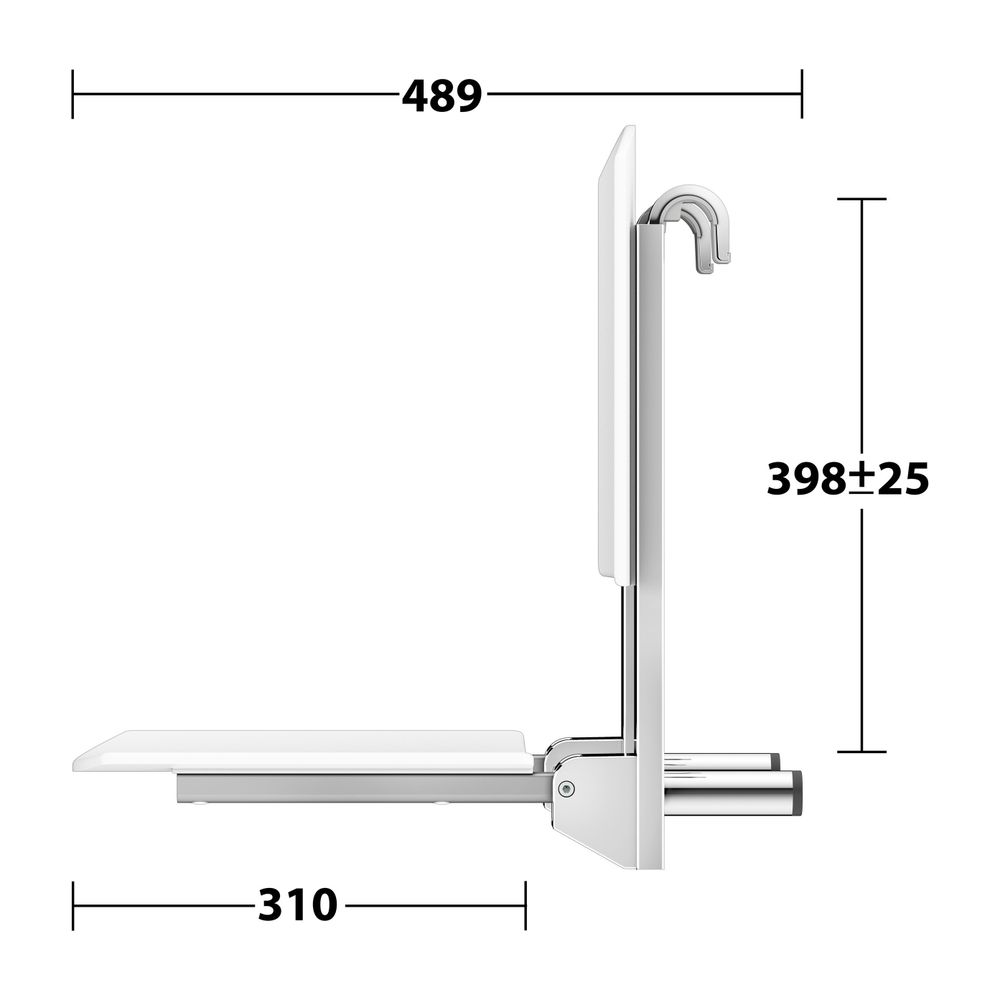 Keuco Care Duschklappsitz zum Einhängen, 110kg Belastbarkeit, Kunststoff, Verchromt/... KEUCO-35181010051 4017214964987 (Abb. 9)