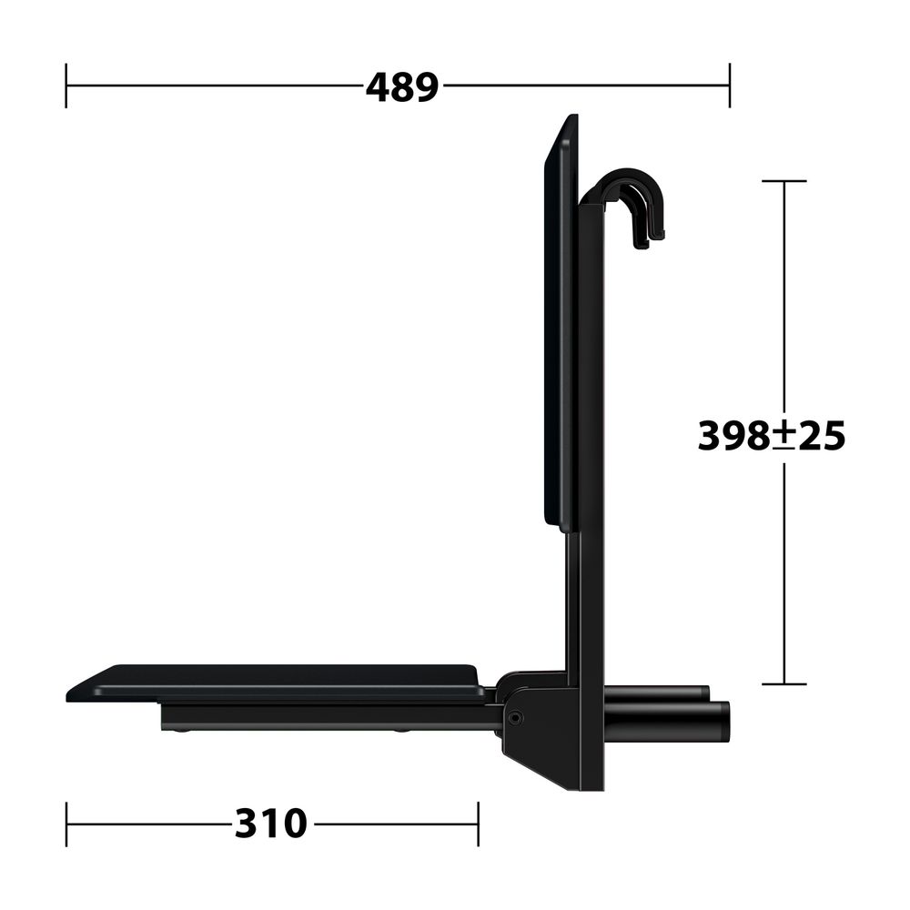 Keuco Care Duschklappsitz zum Einhängen, 110kg Belastbarkeit, Kunststoff, Schwarz-ma... KEUCO-35181370037 4017214965014 (Abb. 9)