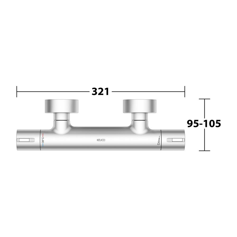 Keuco Plan Blue Thermostat-Brausemischer Aufputz, Sicherheitssperre 38 Grad C, G 1/2... KEUCO-53926171001 4017214926527 (Abb. 8)