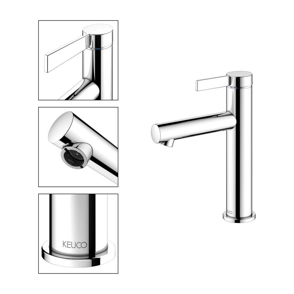 Keuco Ixmo Pure Einhebel-Waschtischmischer 130, Ausladung 125mm, ohne Zugstangen-Abl... KEUCO-59501011101 4017214938742 (Abb. 3)