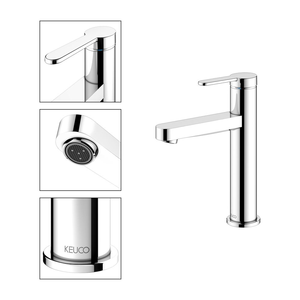 Keuco Ixmo Flat Einhebel-Waschtischmischer 130, Ausladung 124mm, ohne Zugstangen-Abl... KEUCO-59501013101 4017214938803 (Abb. 3)