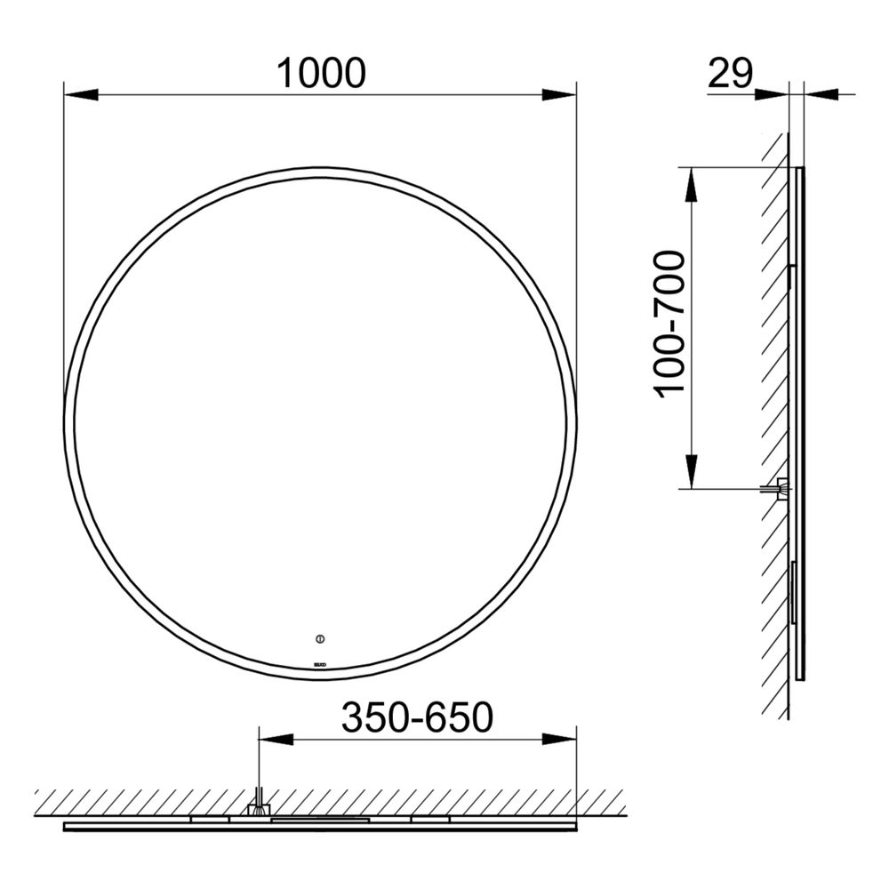 Keuco Lichtspiegel rund D 1000mm, LED, IP 44, 2700-6500K, einstellbare Lichtfarbe, m... KEUCO-07833001000 4017214082551 (Abb. 2)