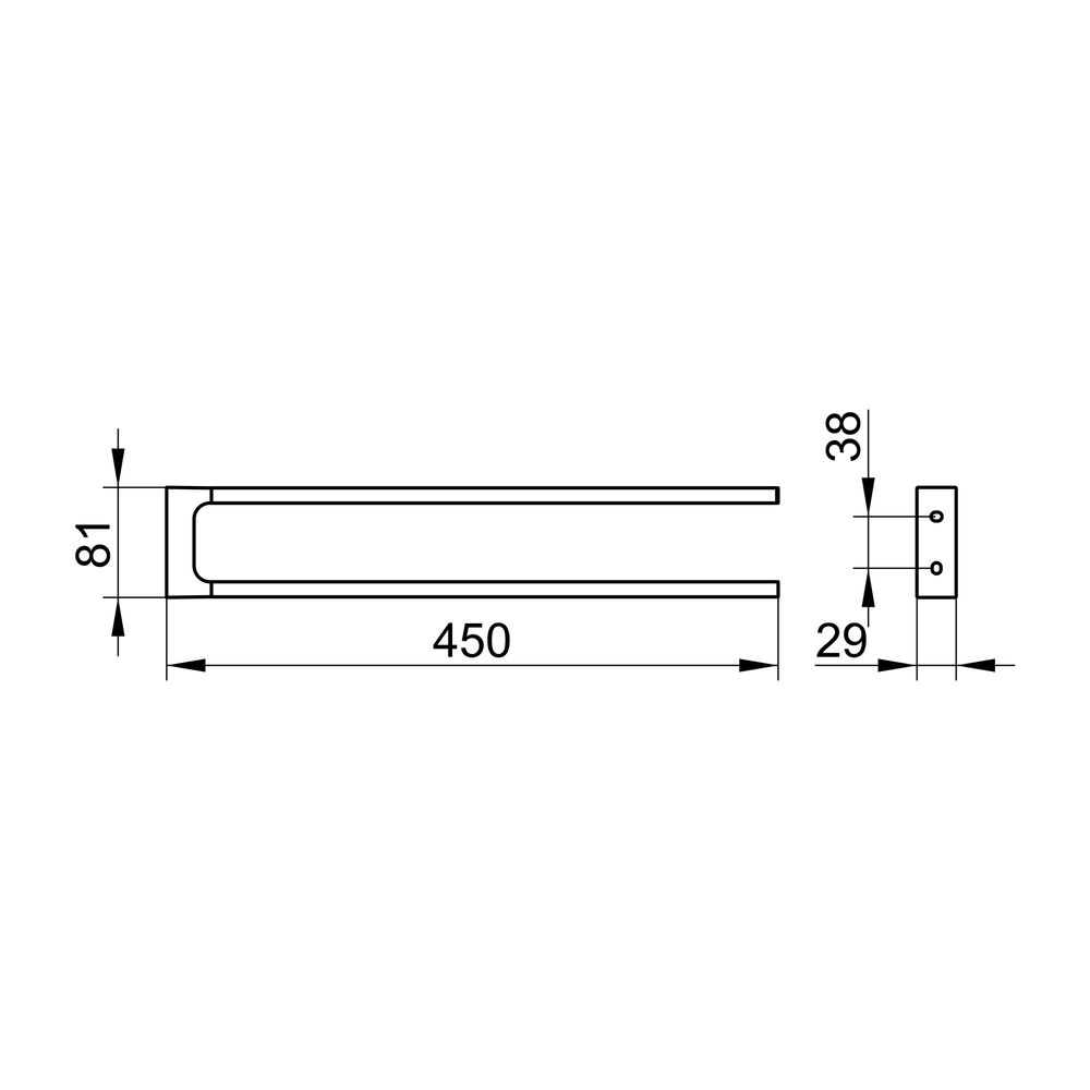 KEUCO Handtuchhalter Edition 11 11118, fest 2-tlg., 450 mm, Nickel gebürstet... KEUCO-11118050000 4017214571758 (Abb. 2)