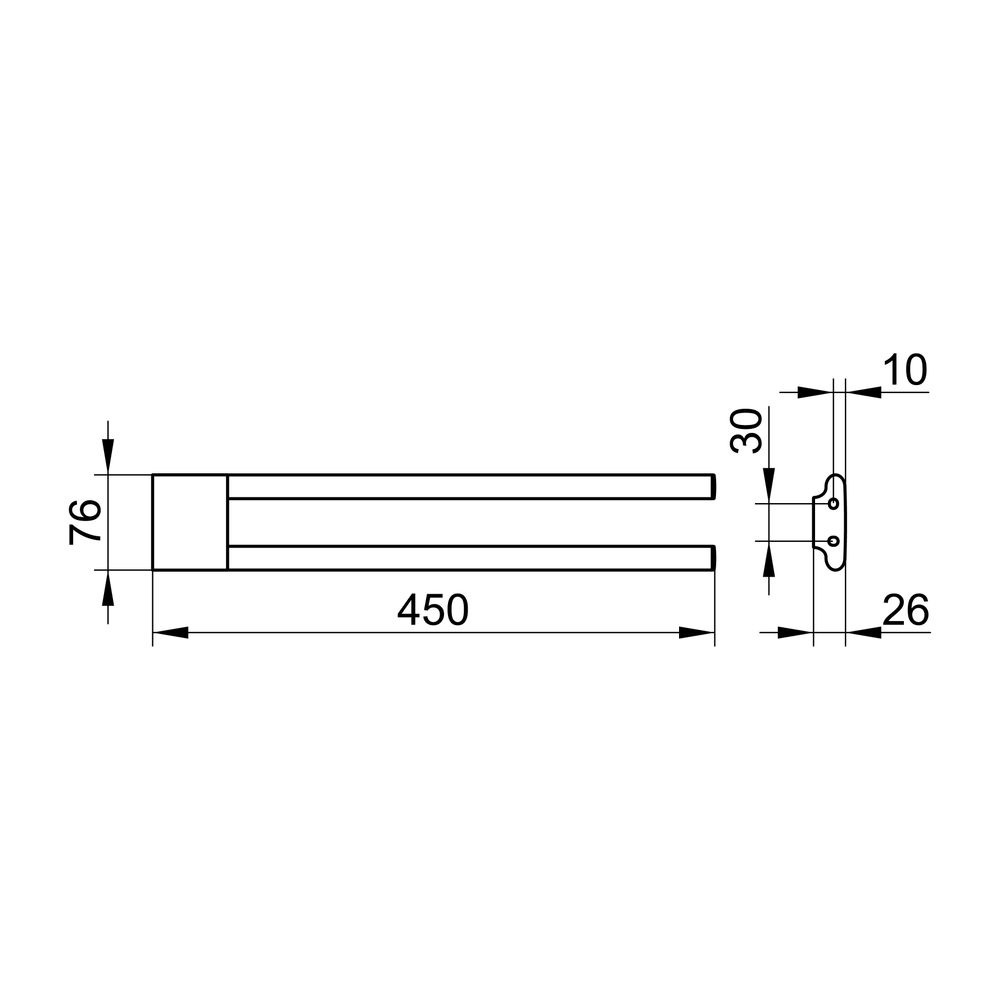 KEUCO Handtuchhalter Edition 400 11518, fest 2-tlg., 450 mm, verchromt... KEUCO-11518010000 4017214500871 (Abb. 2)