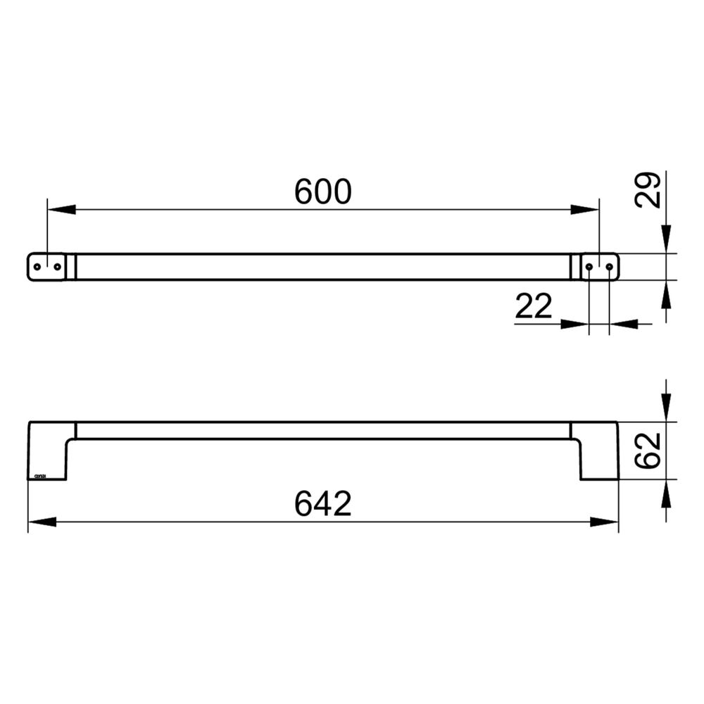 Keuco Collection Moll Badetuchhalter, 600mm, mit Befestigungsset, Edelstahl-finish, ... KEUCO-12701060600 4017214237722 (Abb. 2)