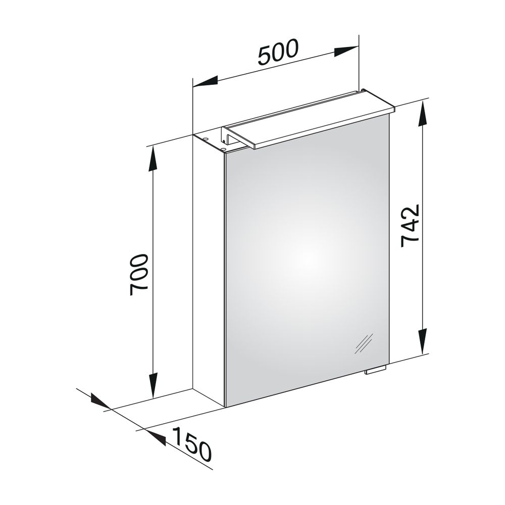 KEUCO Spiegelschrank Royal L1 13601, Anschl, li, sil-elox, 500x742x150mm... KEUCO-13601171201 4017214586271 (Abb. 3)