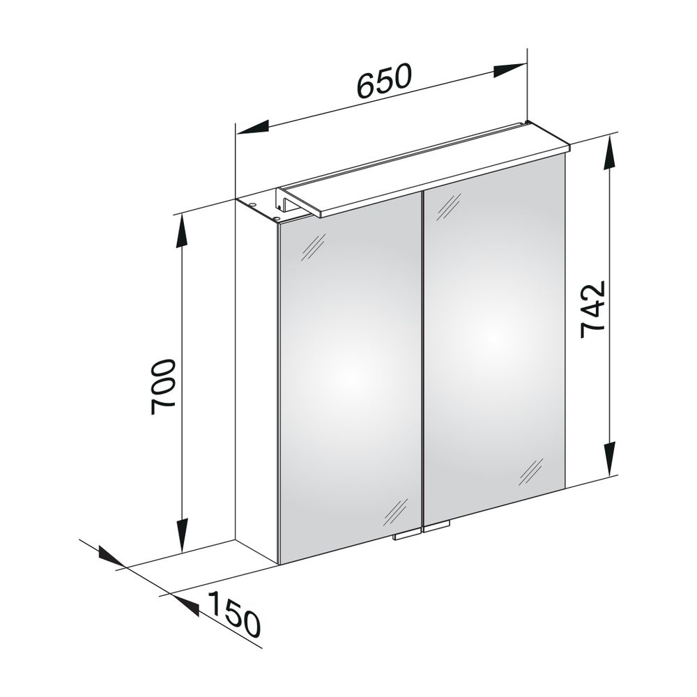 KEUCO Spiegelschrank Royal L1 13602, m. Schubk., silber-eloxiert, 650x742x150 mm... KEUCO-13602171302 4017214586318 (Abb. 3)