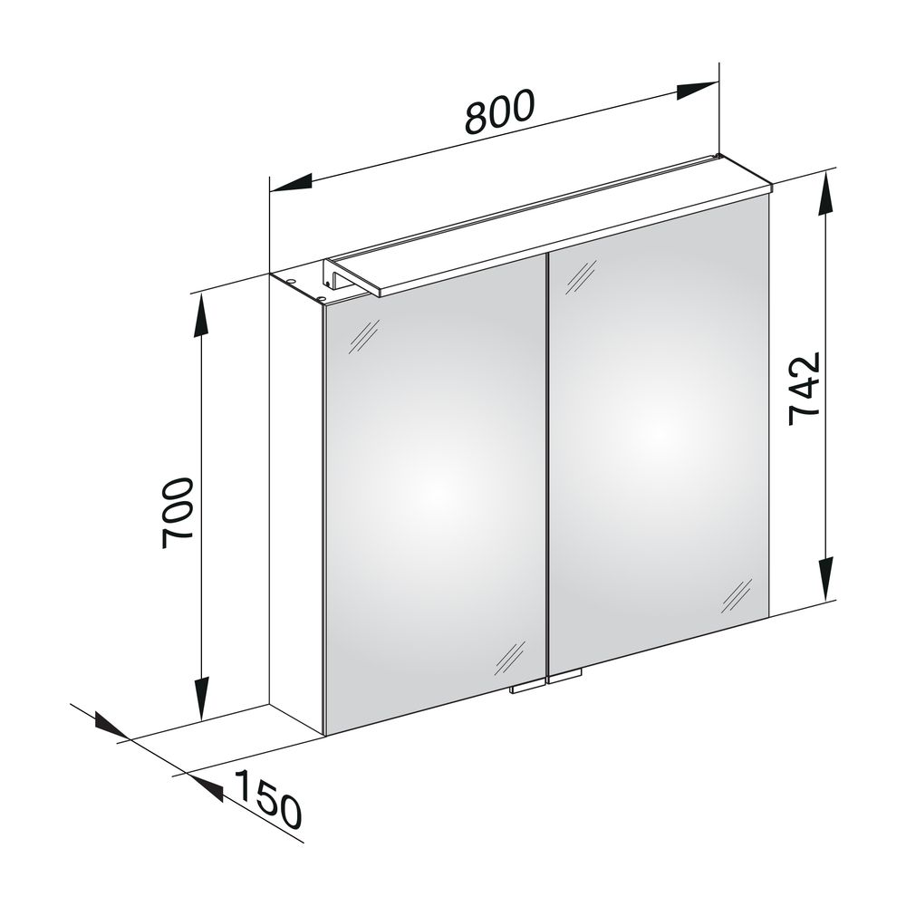 KEUCO Spiegelschrank Royal L1 13603, silber-eloxiert, 800x742x150 mm... KEUCO-13603171301 4017214586325 (Abb. 3)