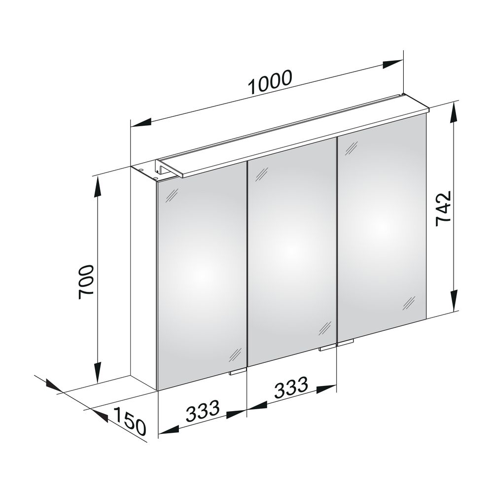 KEUCO Spiegelschrank Royal L1 13604, silber-eloxiert, 1000x742x150 mm... KEUCO-13604171301 4017214586349 (Abb. 3)