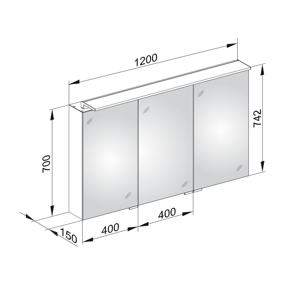 KEUCO Spiegelschrank Royal L1 13605, m. Schubk., silber-eloxiert, 1200x742x150 mm... KEUCO-13605171302 4017214586370 (Abb. 3)