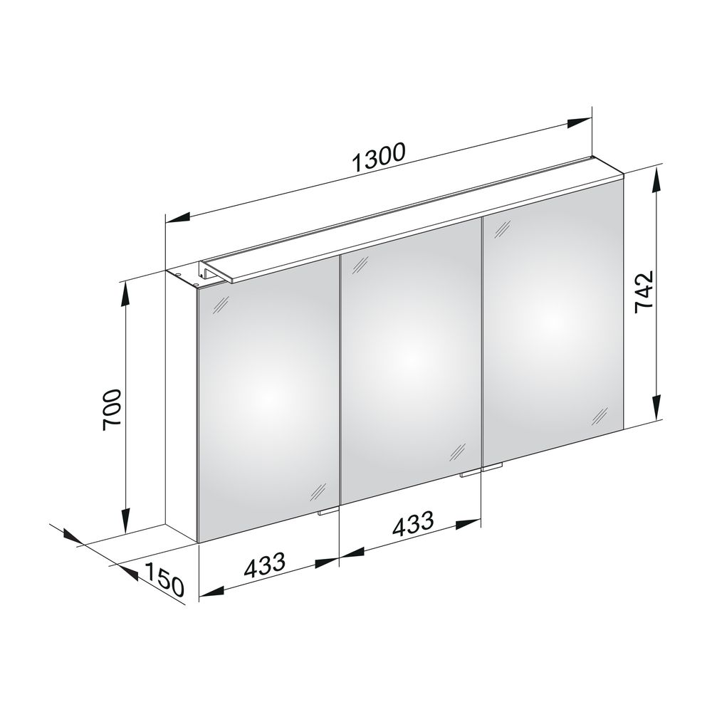 KEUCO Spiegelschrank Royal L1 13606, silber-eloxiert, 1300x742x150 mm... KEUCO-13606171301 4017214586387 (Abb. 3)