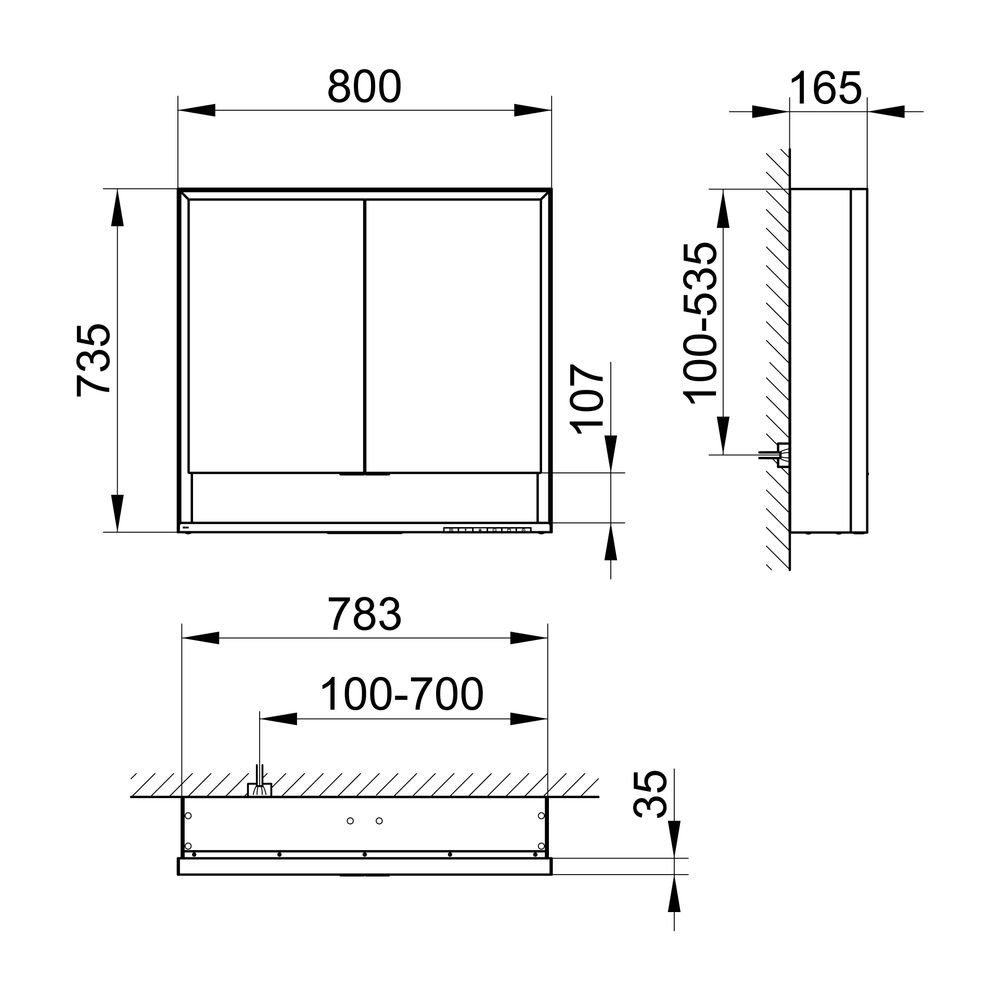 Keuco Royal Lumos Spiegelschrank Wandvorbau 2-türig kurze Tür, mit Spiegelheizung, 8... KEUCO-14302171304 4017214929115 (Abb. 2)