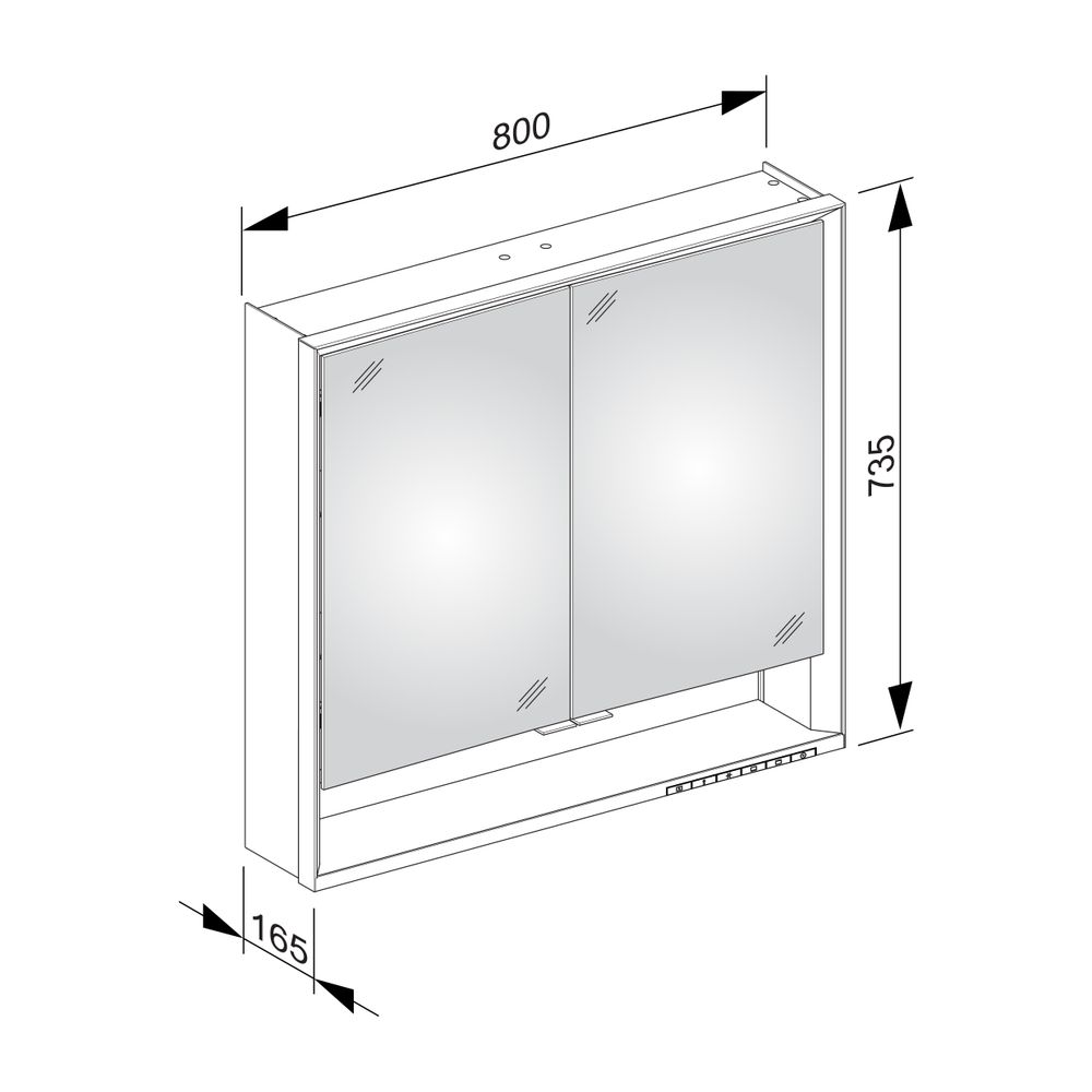 Keuco Royal Lumos Spiegelschrank Wandvorbau 2-türig kurze Tür, mit Spiegelheizung, 8... KEUCO-14302171304 4017214929115 (Abb. 3)