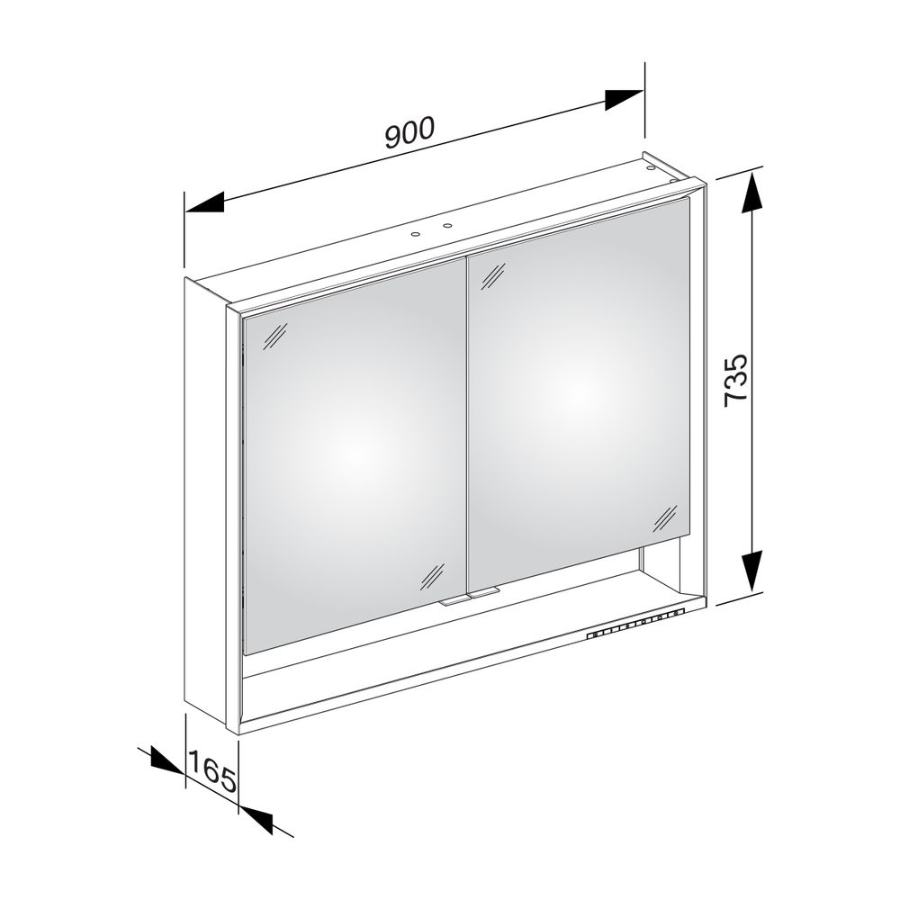 Keuco Royal Lumos Spiegelschrank Wandvorbau 2-türig kurze Tür, mit Spiegelheizung, 9... KEUCO-14303171304 4017214929191 (Abb. 3)