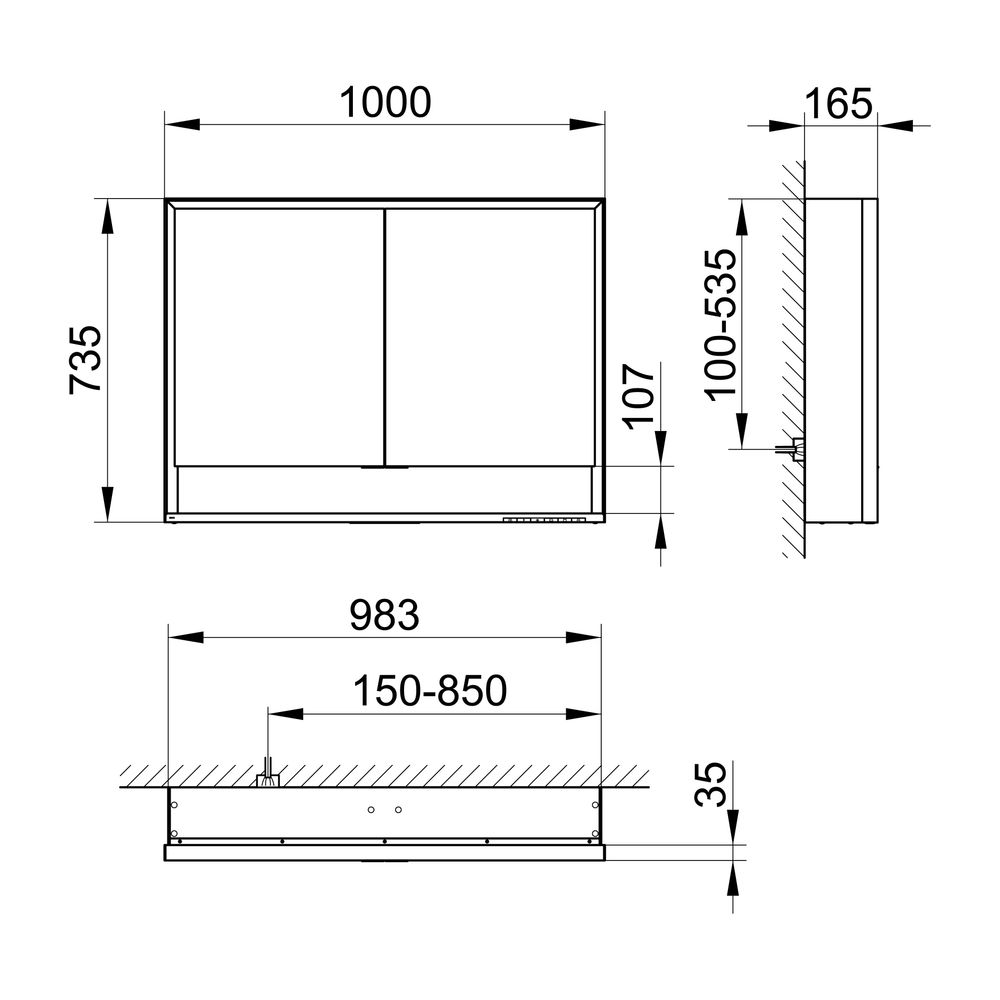 Keuco Royal Lumos Spiegelschrank Wandvorbau 2-türig kurze Tür, mit Spiegelheizung, 1... KEUCO-14304171304 4017214929276 (Abb. 2)