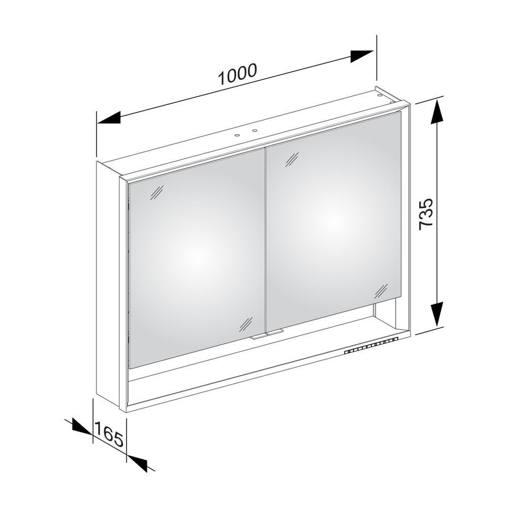Keuco Royal Lumos Spiegelschrank Wandvorbau 2-türig kurze Tür, mit Spiegelheizung, 1... KEUCO-14304171304 4017214929276 (Abb. 3)