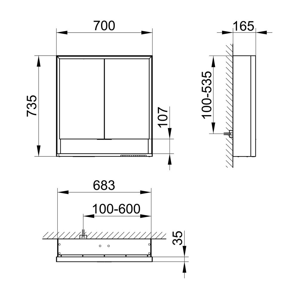 Keuco Royal Lumos Spiegelschrank Wandvorbau 2-türig kurze Tür, mit Spiegelheizung, 7... KEUCO-14307171304 4017214929511 (Abb. 2)