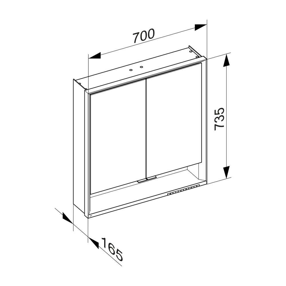 Keuco Royal Lumos Spiegelschrank Wandvorbau 2-türig kurze Tür, mit Spiegelheizung, 7... KEUCO-14307171304 4017214929511 (Abb. 3)