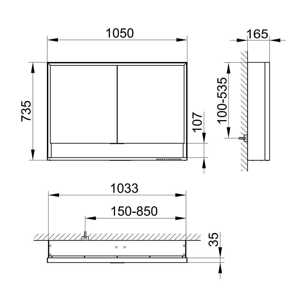 Keuco Royal Lumos Spiegelschrank Wandvorbau 2-türig kurze Tür, mit Spiegelheizung, 1... KEUCO-14308171304 4017214929597 (Abb. 2)