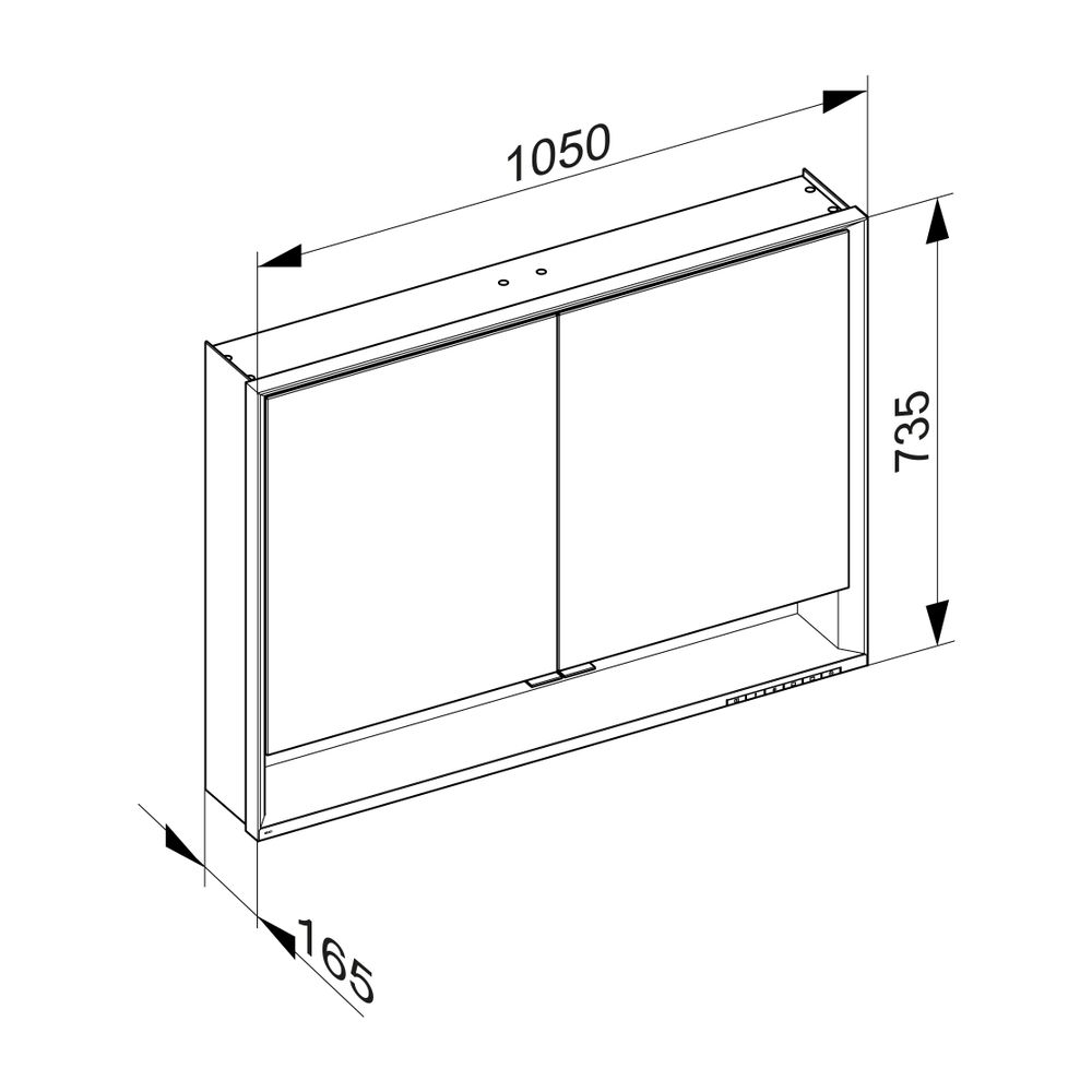 Keuco Royal Lumos Spiegelschrank Wandvorbau 2-türig kurze Tür, mit Spiegelheizung, 1... KEUCO-14308171304 4017214929597 (Abb. 3)