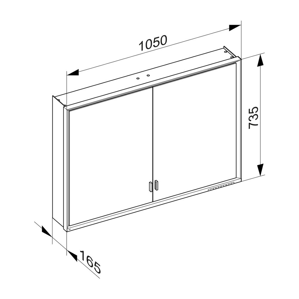 KEUCO Spiegelschrank Royal Lumos 14308, ohne Ablagef., Vorbau, silber-eloxiert, 1050... KEUCO-14308172303 4017214843534 (Abb. 3)