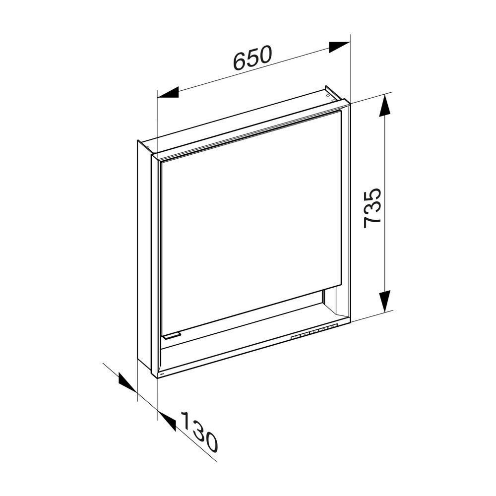 Keuco Royal Lumos Spiegelschrank Wandvorbau 1-türig kurze Tür, Anschlag rechts 650x7... KEUCO-14321171101 4017214958344 (Abb. 3)