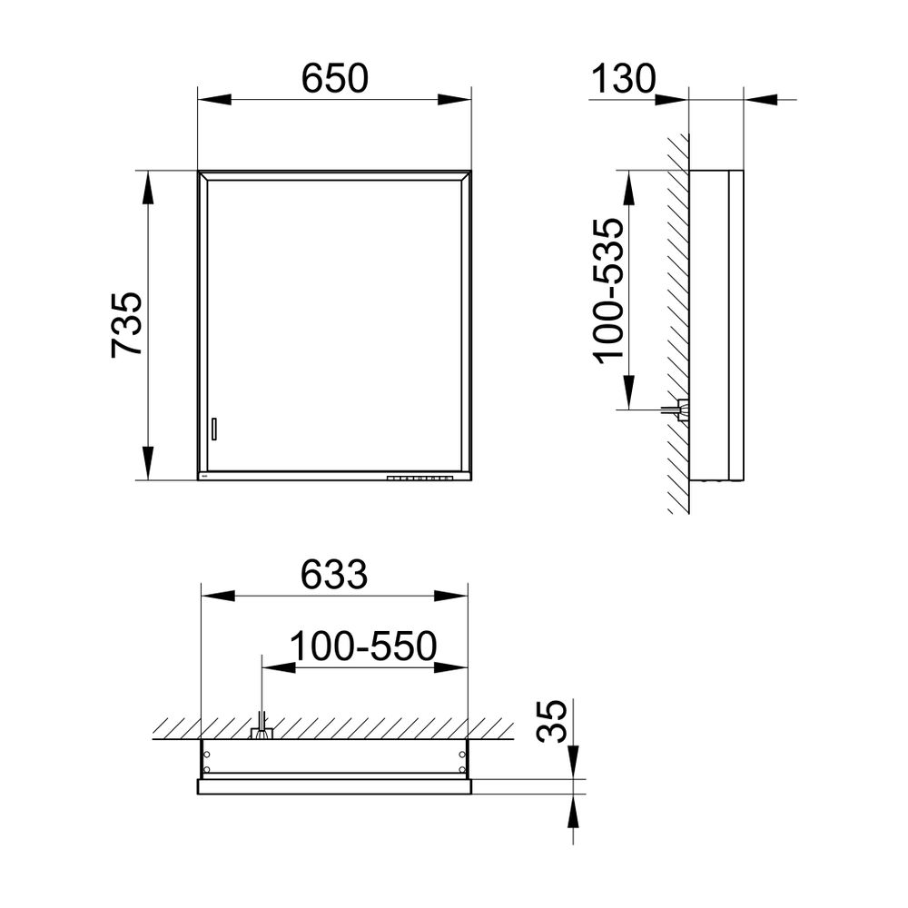 Keuco Royal Lumos Spiegelschrank Wandvorbau 1-türig lange Tür, Anschlag rechts, 650x... KEUCO-14321172101 4017214958689 (Abb. 2)