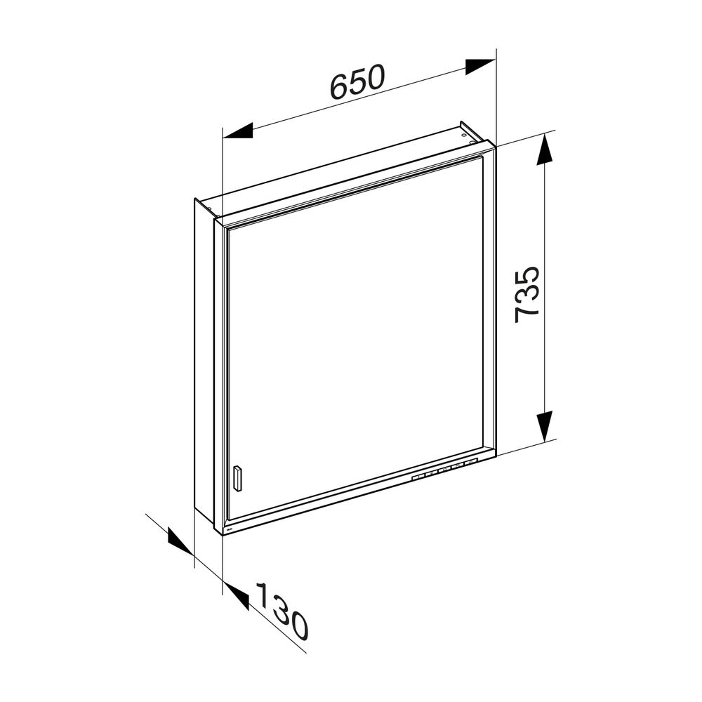 Keuco Royal Lumos Spiegelschrank Wandvorbau 1-türig lange Tür, Anschlag rechts, 650x... KEUCO-14321172101 4017214958689 (Abb. 3)