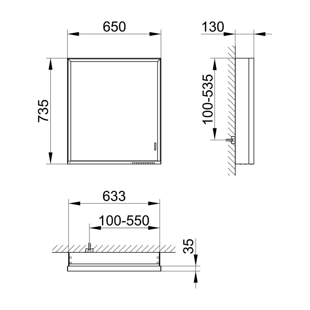 Keuco Royal Lumos Spiegelschrank Wandvorbau 1-türig lange Tür, Anschlag links, 650x7... KEUCO-14321172201 4017214958771 (Abb. 2)