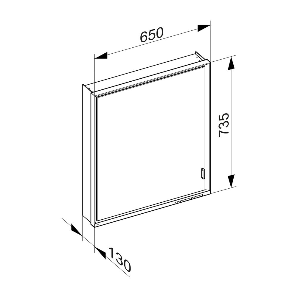 Keuco Royal Lumos Spiegelschrank Wandvorbau 1-türig lange Tür, Anschlag links, 650x7... KEUCO-14321172201 4017214958771 (Abb. 3)