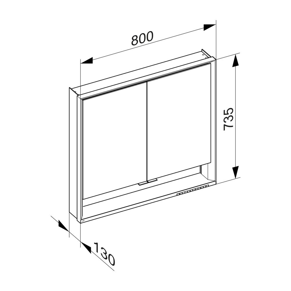Keuco Royal Lumos Spiegelschrank Wandvorbau 2-türig kurze Tür, mit Spiegelheizung, 8... KEUCO-14322171304 4017214958887 (Abb. 3)