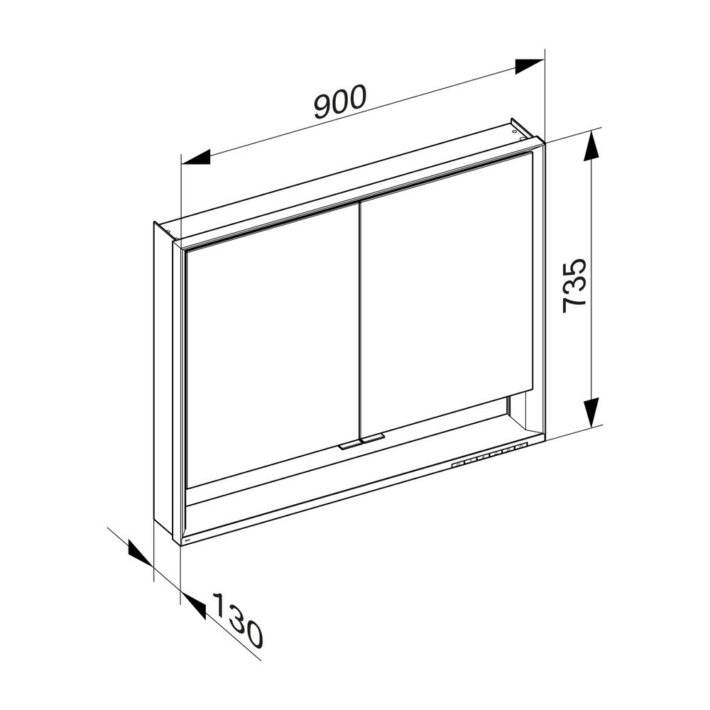 Keuco Royal Lumos Spiegelschrank Wandvorbau 2-türig kurze Tür, mit Spiegelheizung, 9... KEUCO-14323171304 4017214959143 (Abb. 3)