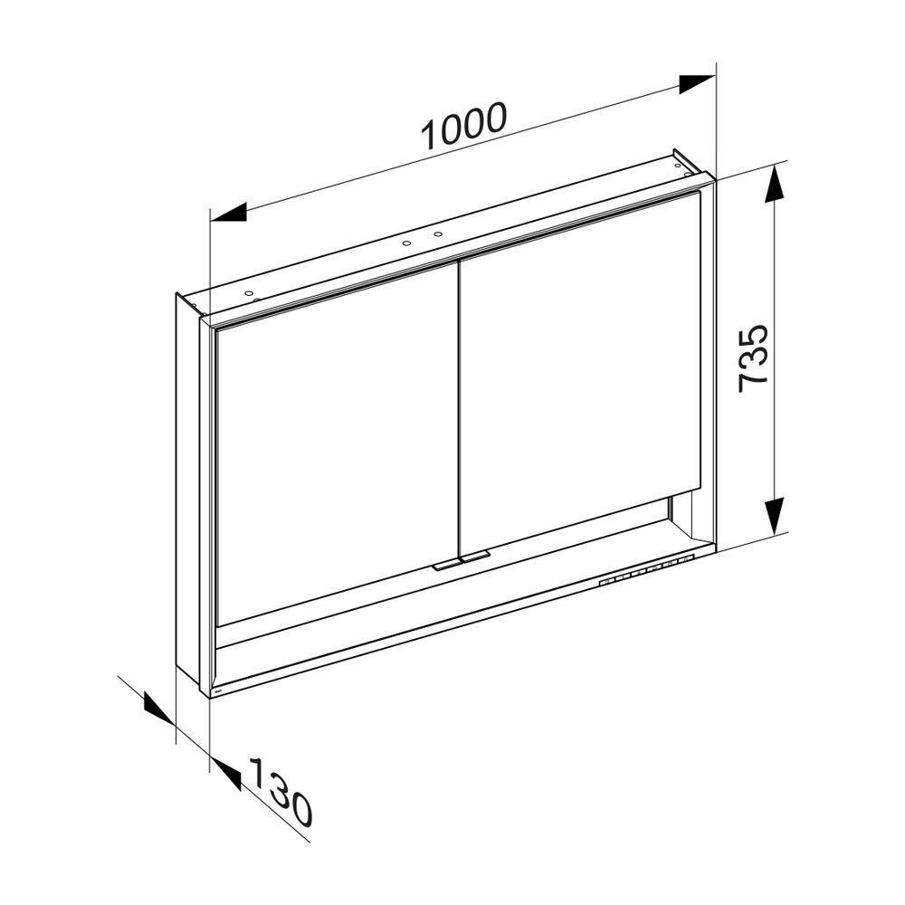 Keuco Royal Lumos Spiegelschrank Wandvorbau 2-türig kurze Tür, mit Spiegelheizung, 1... KEUCO-14324171304 4017214959402 (Abb. 3)